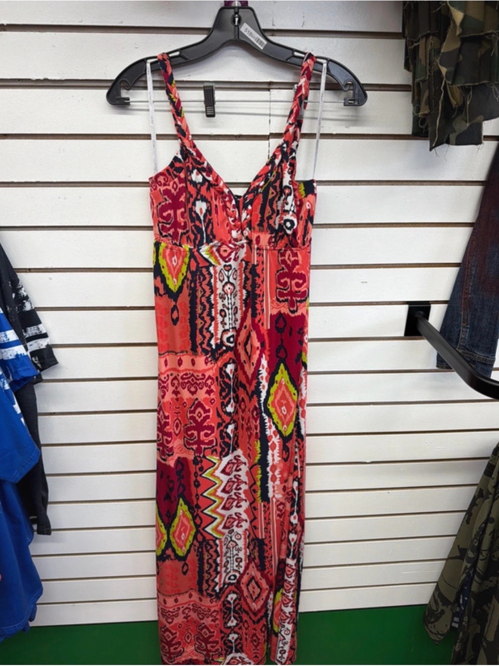Snap Boho Maxi Dress Size Small Multicolor Tribal Print Sleeveless